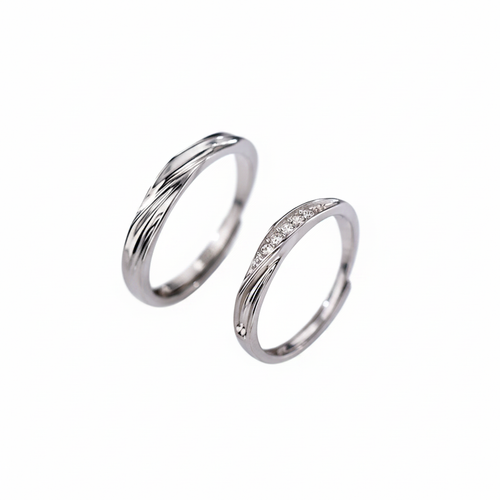 925 sterling zilveren ringenset witte achtergrond