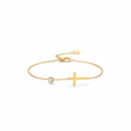 Gold cross bracelet studio