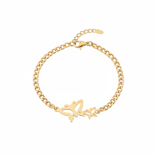 Gouden vlinder armband witte achtergrond