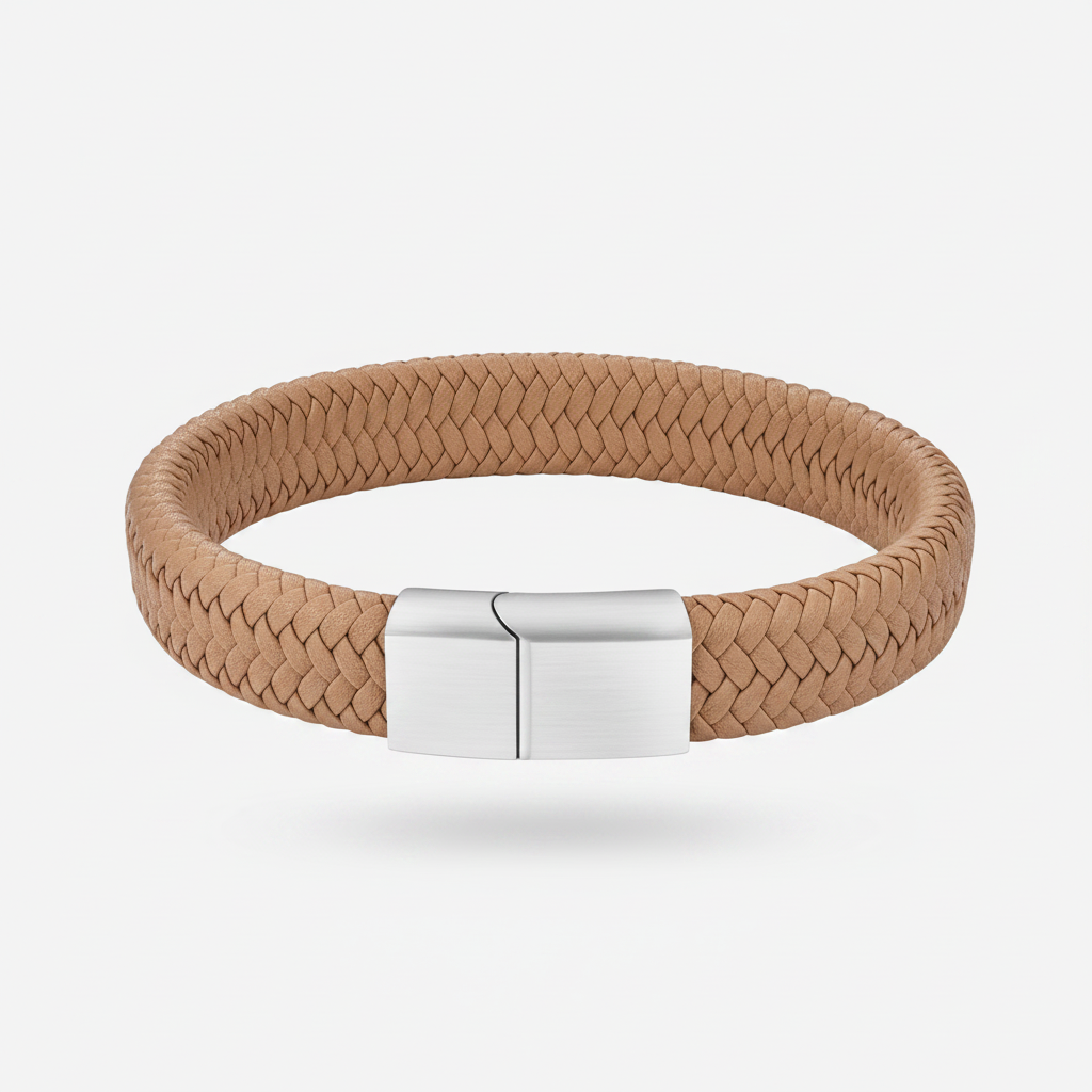 Leren armband camel - poging 4
