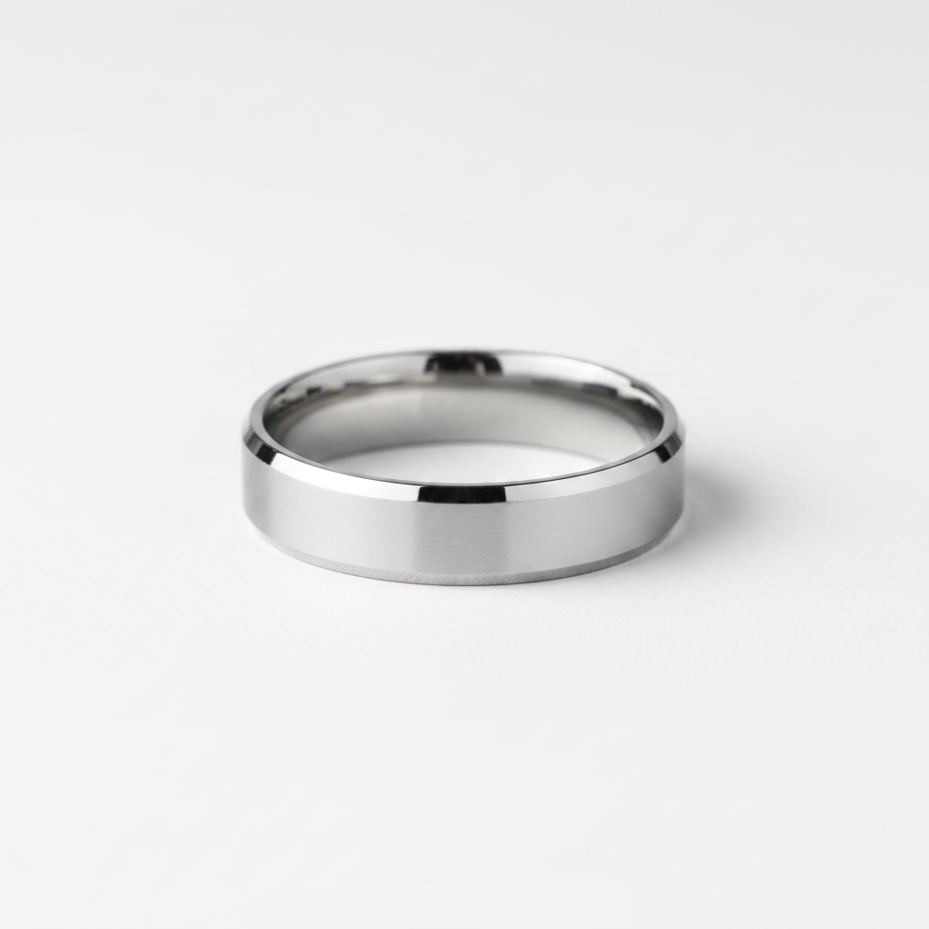Zilveren ring witte achtergrond