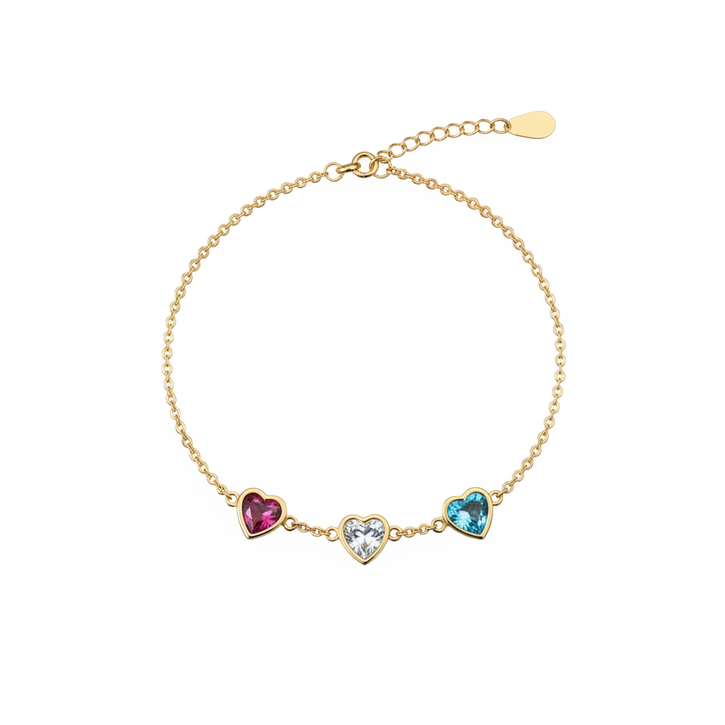 Zirkonia hartjes armband witte achtergrond